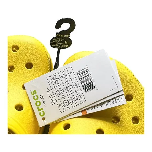 NEW Yellow CROCS CLOG SHOES Mens 6 Womens 8 Sunflower Croc Eur 38 39 NWT