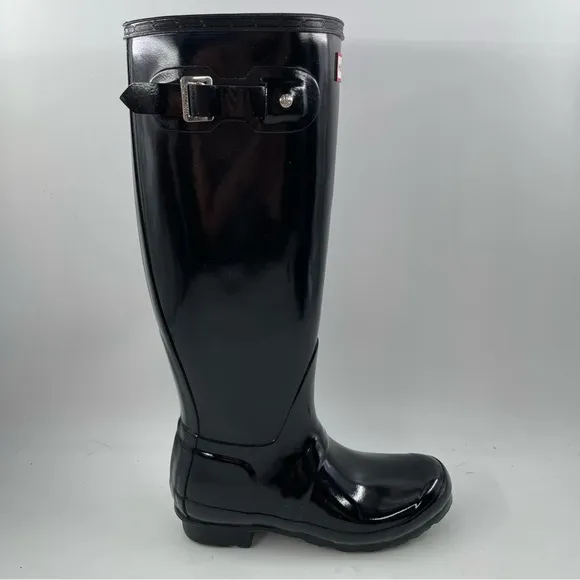 NIB! Hunter Women’s Original Tall Gloss Black Rain Boots - Size 5