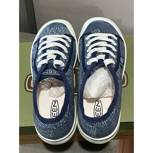NIB KEEN Elsa Lite Women's 5.5 Navy Blue Patchwork Sneakers Shoes Casual Lace Up