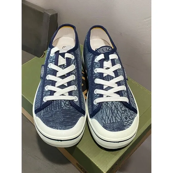 NIB KEEN Elsa Lite Women's 5.5 Navy Blue Patchwork Sneakers Shoes Casual Lace Up
