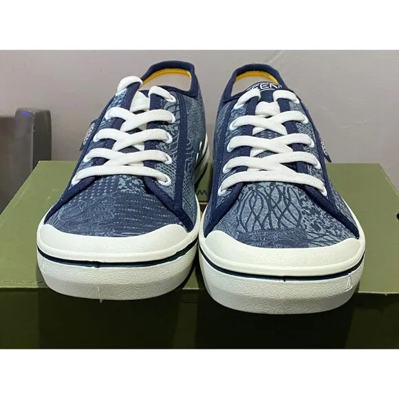 NIB KEEN Elsa Lite Women's 5.5 Navy Blue Patchwork Sneakers Shoes Casual Lace Up