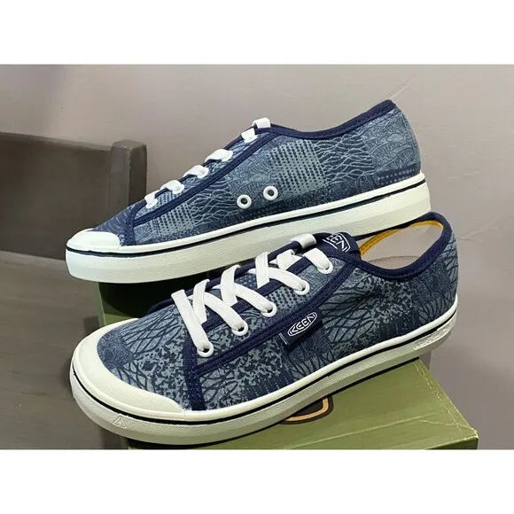 NIB KEEN Elsa Lite Women's 5.5 Navy Blue Patchwork Sneakers Shoes Casual Lace Up