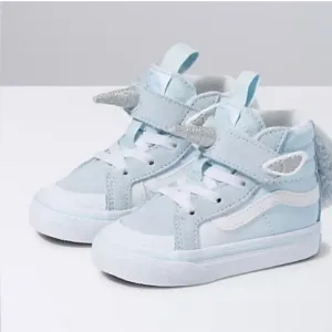 NIB NWT Vans toddler girl Baby blue Unicorn velcro SK8-HI shoes size 5