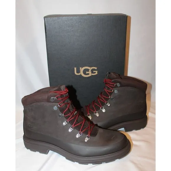 NIB UGG MEN'S WATERPROOF BILTMORE WORK CASUAL SUEDE SHEARLING‎ LINED BOOTS BROWN