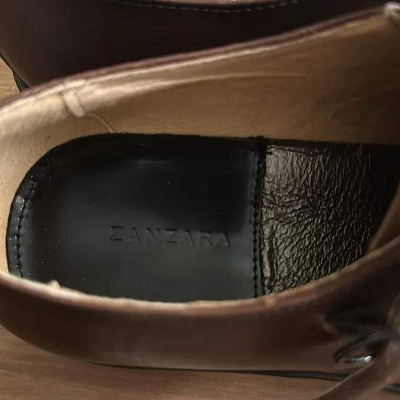 NIB Zanzara catlett brown monk strap shoes