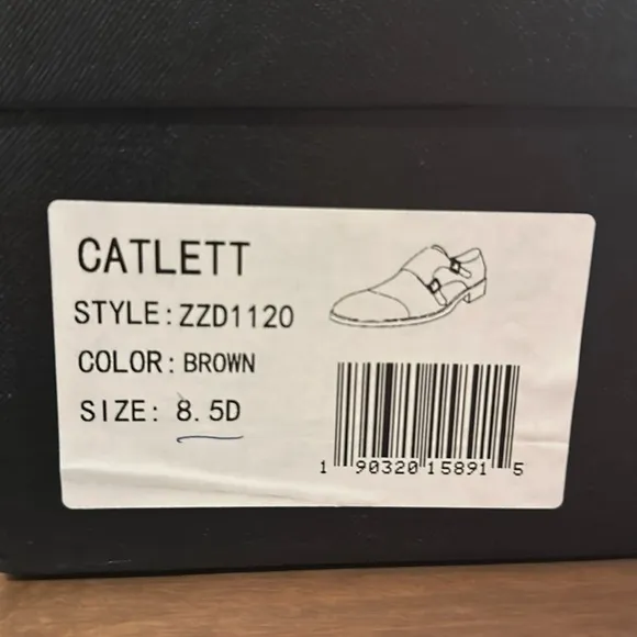 NIB Zanzara catlett brown monk strap shoes