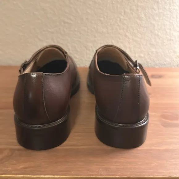 NIB Zanzara catlett brown monk strap shoes