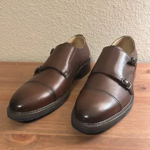 NIB Zanzara catlett brown monk strap shoes