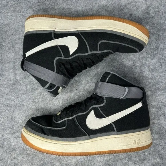 Nike Air Force 1 07 LV8 High Shoes Mens Size 10.5 Black Orange Gum Basketball