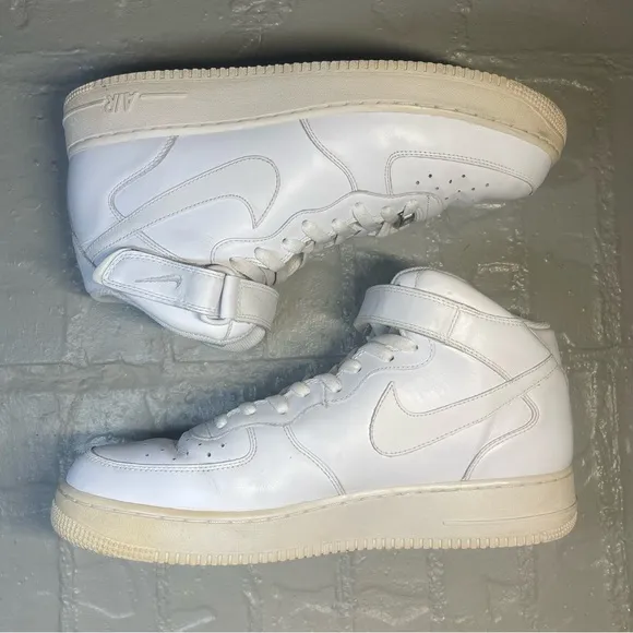 Nike Air Force 1 AF1 Mid '07 Triple White Sneakers Shoes size 13