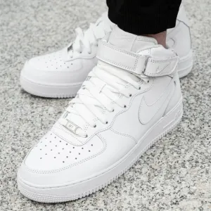 Nike Air Force 1 AF1 Mid '07 Triple White Sneakers Shoes size 13