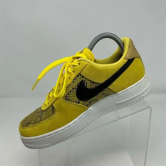 Nike Air Force 1 Bright Yellow Snakeskin Low Men's Sneakers Size 6 Casual