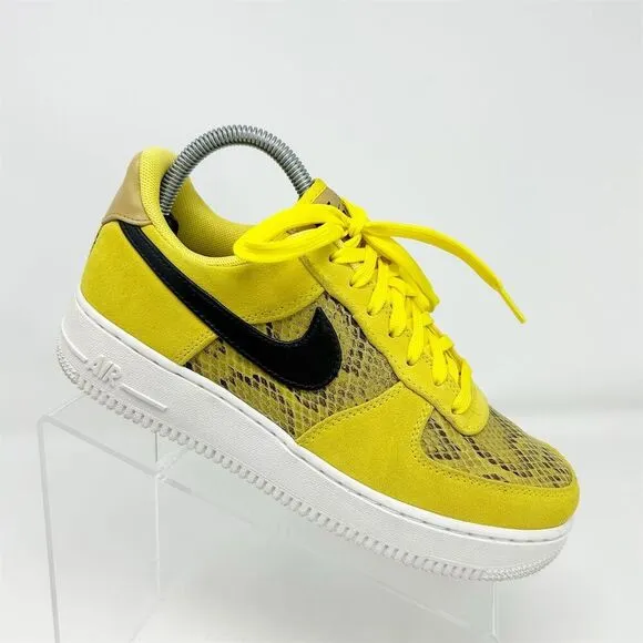 Nike Air Force 1 Bright Yellow Snakeskin Low Men's Sneakers Size 6 Casual