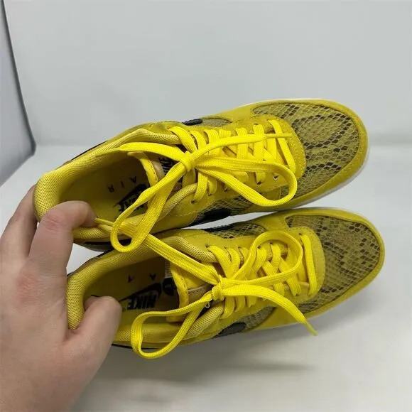 Nike Air Force 1 Bright Yellow Snakeskin Low Men's Sneakers Size 6 Casual