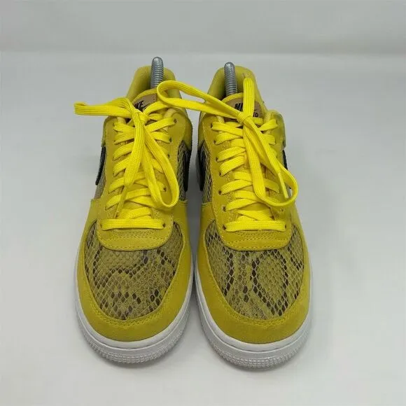 Nike Air Force 1 Bright Yellow Snakeskin Low Men's Sneakers Size 6 Casual