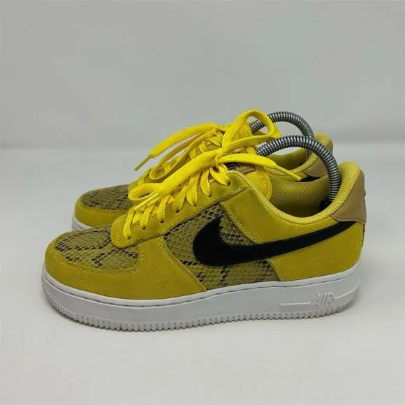 Nike Air Force 1 Bright Yellow Snakeskin Low Men's Sneakers Size 6 Casual