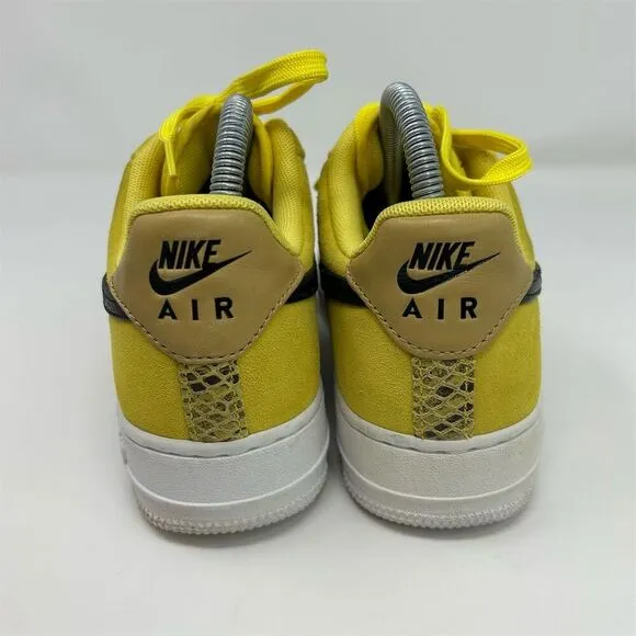 Nike Air Force 1 Bright Yellow Snakeskin Low Men's Sneakers Size 6 Casual