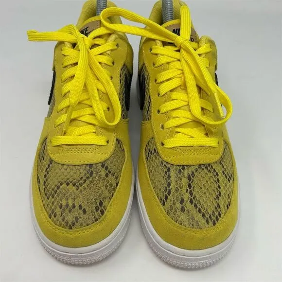 Nike Air Force 1 Bright Yellow Snakeskin Low Men's Sneakers Size 6 Casual
