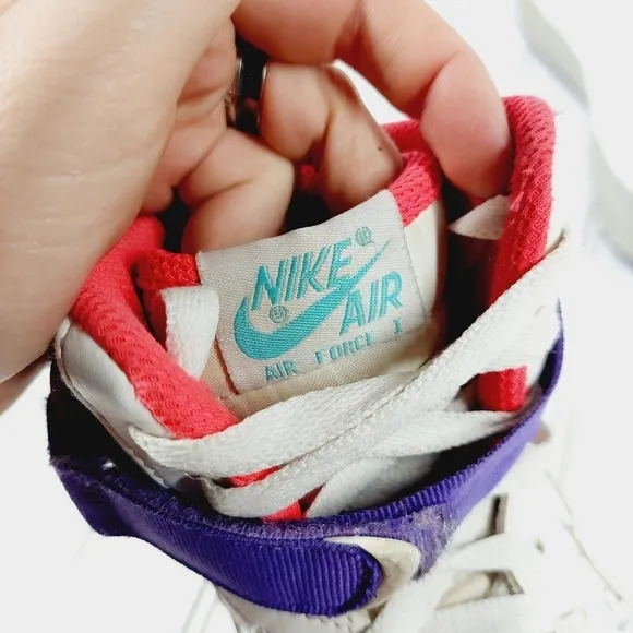 Nike Air Force 1 High White/White-Wolf Grey-Purple Venom Athletic Shoes H10