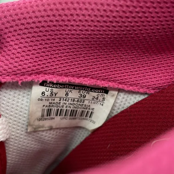 Nike Air Force 1 Shoes Youth 6.5 Red Pink Dot Canvas Sports Casual Streetwear