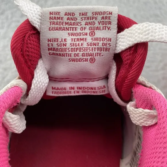 Nike Air Force 1 Shoes Youth 6.5 Red Pink Dot Canvas Sports Casual Streetwear