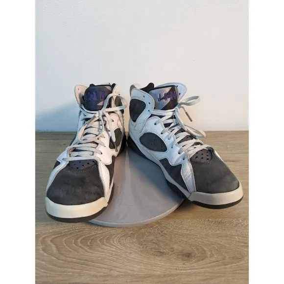 Nike Air Jordan 7 Retro &quot;Flint 2021&quot; Men's Size 11 White/Grey/Purple CU9307-100
