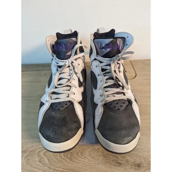 Nike Air Jordan 7 Retro &quot;Flint 2021&quot; Men's Size 11 White/Grey/Purple CU9307-100