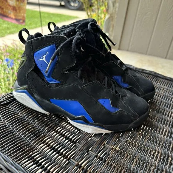 Nike Air Jordan True Flight Shoes Mens Size 8 Black‎ Blue Game Royal 342964-042