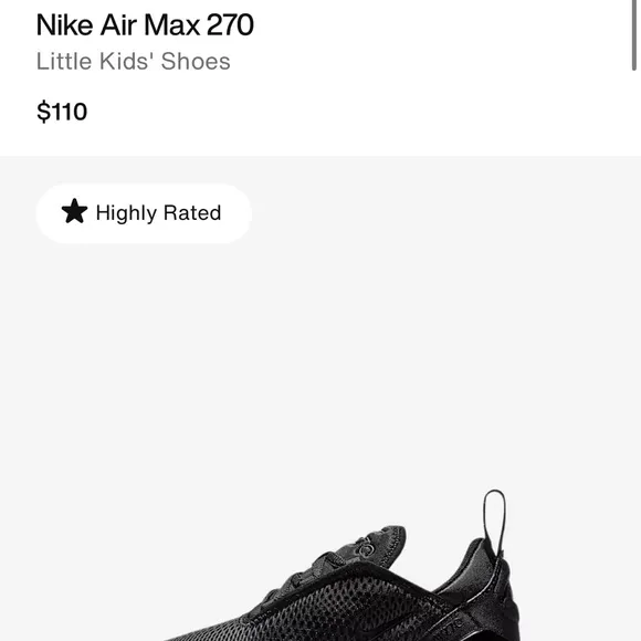Nike Air Max 270 Little Kids' Shoes - Black
