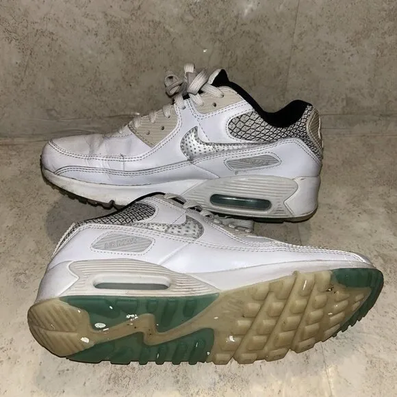 Nike Air Max 90 SE 2 GS White Glacier Ice Kids Youth Low Top Casual Shoes 5.5