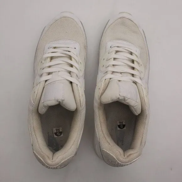 Nike Air Max 90 Triple White Athletic Running Shoes Men's Size 13 CN8490-100