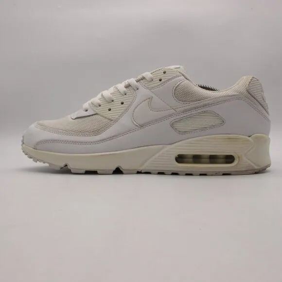 Nike Air Max 90 Triple White Athletic Running Shoes Men's Size 13 CN8490-100