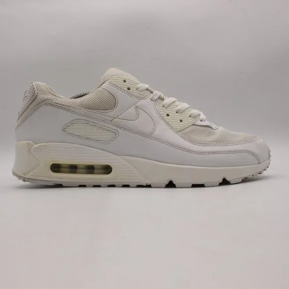 Nike Air Max 90 Triple White Athletic Running Shoes Men's Size 13 CN8490-100