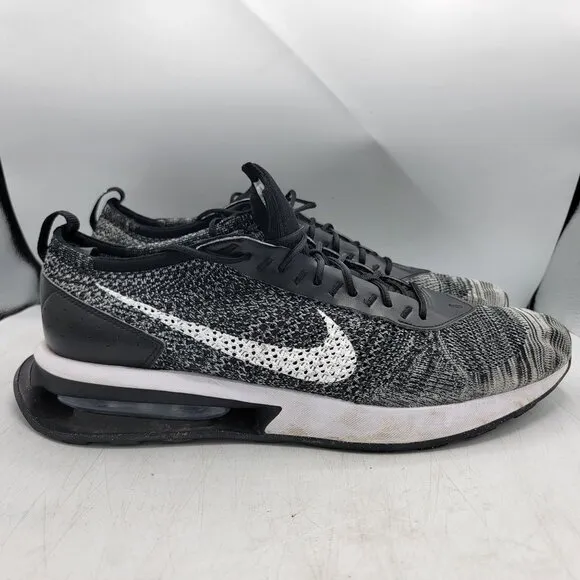 Nike Air Max Flyknit Racer Mens 15 Running Shoes Black White Oreo DJ6106-001