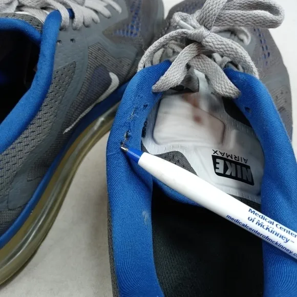 Nike Air Max Mens Running Shoes Size 12W Gray Blue