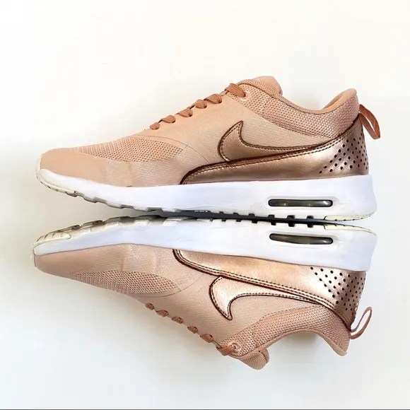 Nike air max thea bronze brown rose gold lace up athletic shoes