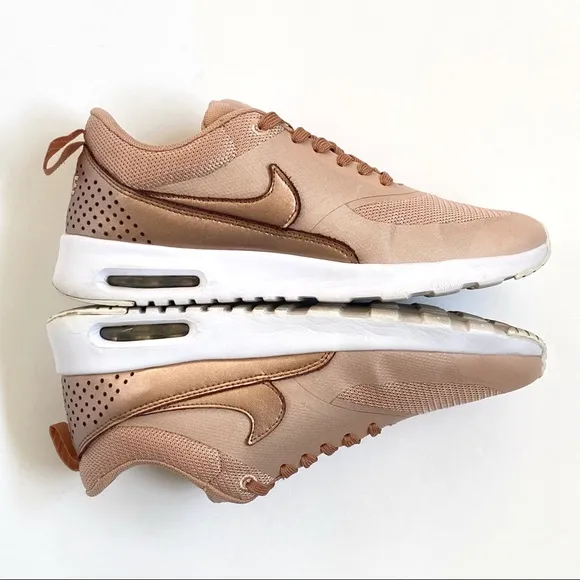 Nike air max thea bronze brown rose gold lace up athletic shoes