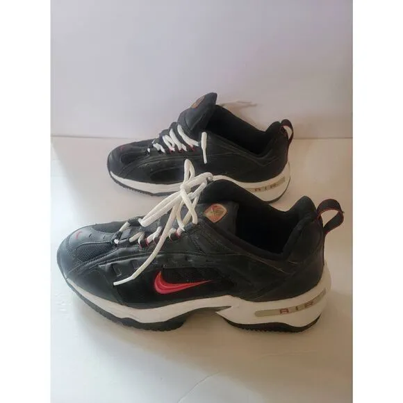 Nike Air Men's Black Rare Lace-Up Athletic Football Shoes Size 13