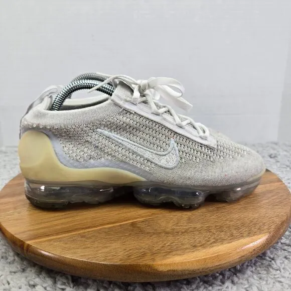 Nike Air Vapormax 2021 Flyknit White Pure Platinum Shoes Womens 8 DC4112-100