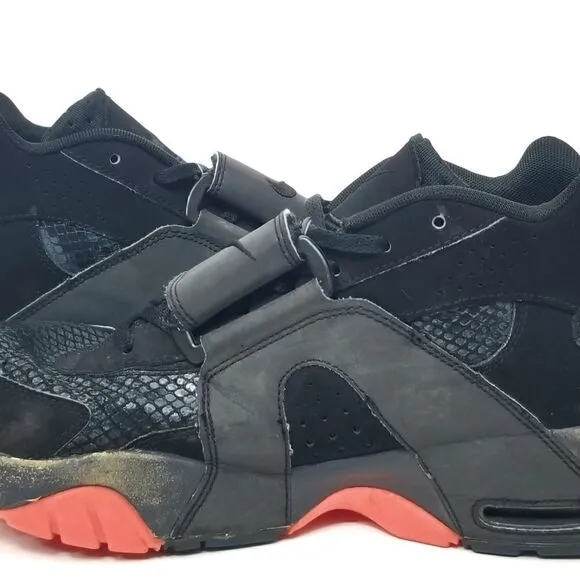 NIKE AIR VEER &quot;Premium&quot; Black Anthracite Atomic Red Sneakers Trainers Size 10.5