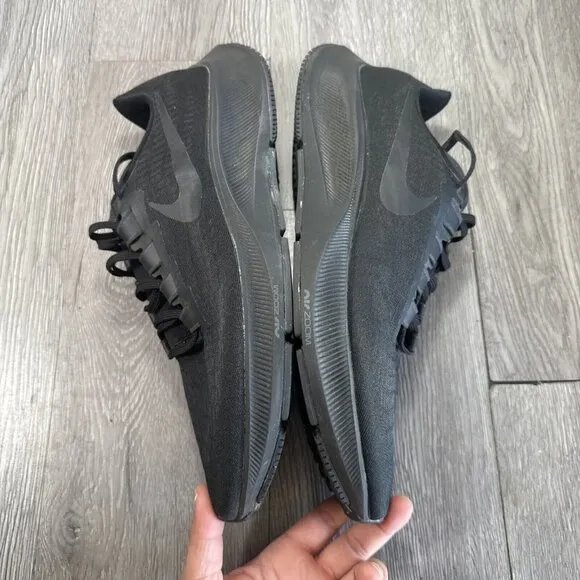 Nike Air Zoom Pegasus 37 Running Athletic Shoes Triple Black BQ9646 Men's Sz 12