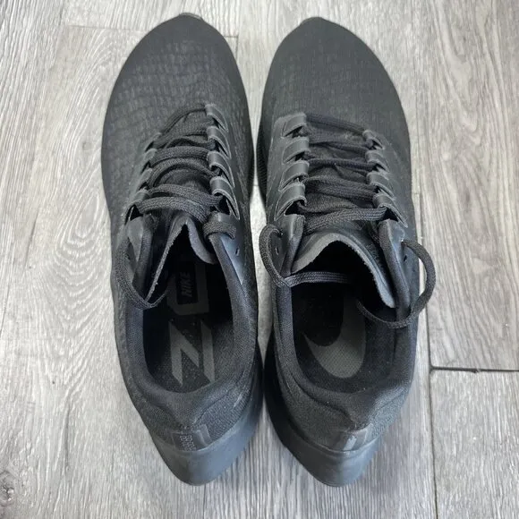 Nike Air Zoom Pegasus 37 Running Athletic Shoes Triple Black BQ9646 Men's Sz 12