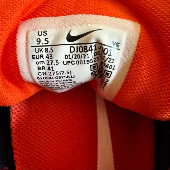 Nike Air Zoom Pegasus 38 Oregon State Beavers Run / Athletic Shoes Black Orange