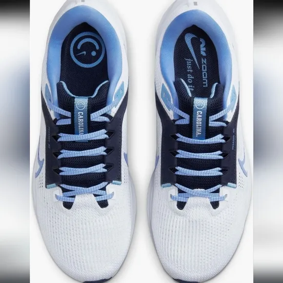 Nike Air Zoom Pegasus40 North Carolina Men's Running Shoes Blue White Size 11.5