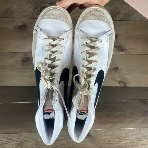 nike blazer mid 77 mens size 13 shoes white leather hightop comfort sneakers
