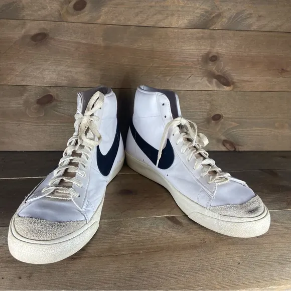 nike blazer mid 77 mens size 13 shoes white leather hightop comfort sneakers