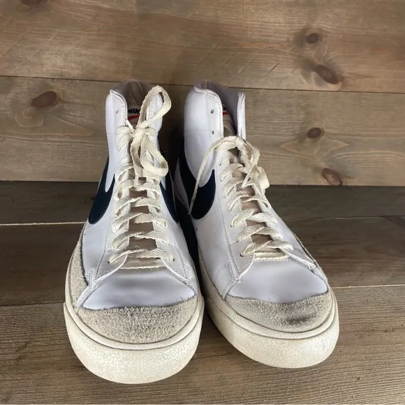 nike blazer mid 77 mens size 13 shoes white leather hightop comfort sneakers