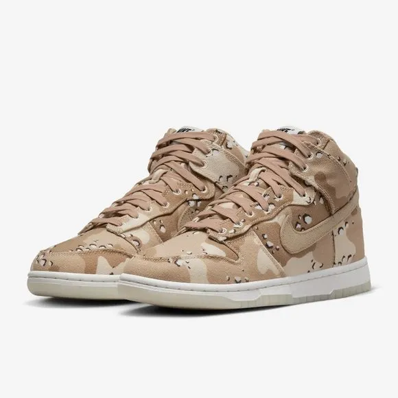 Nike Dunk High Desert Camo Womens Casual Shoes Brown DX2314-200 NEW Size 6