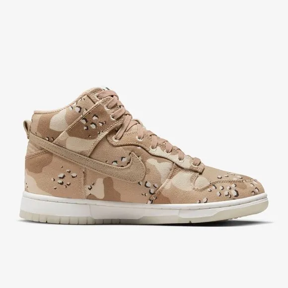 Nike Dunk High Desert Camo Womens Casual Shoes Brown DX2314-200 NEW Size 6