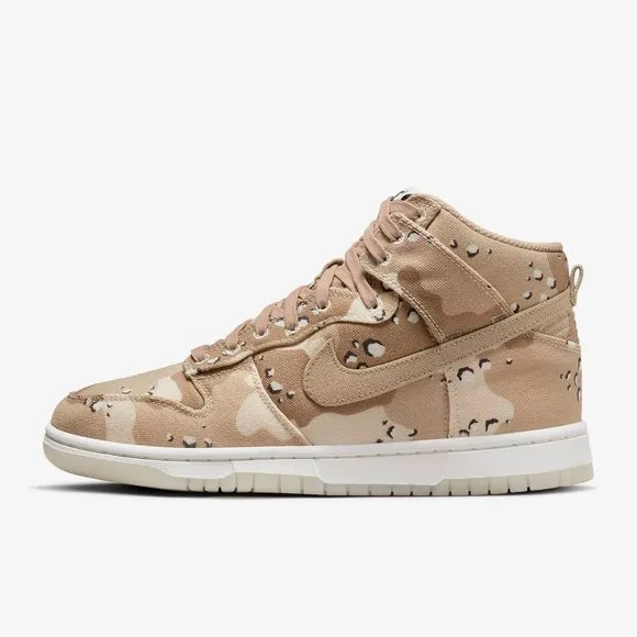 Nike Dunk High Desert Camo Womens Casual Shoes Brown DX2314-200 NEW Size 6